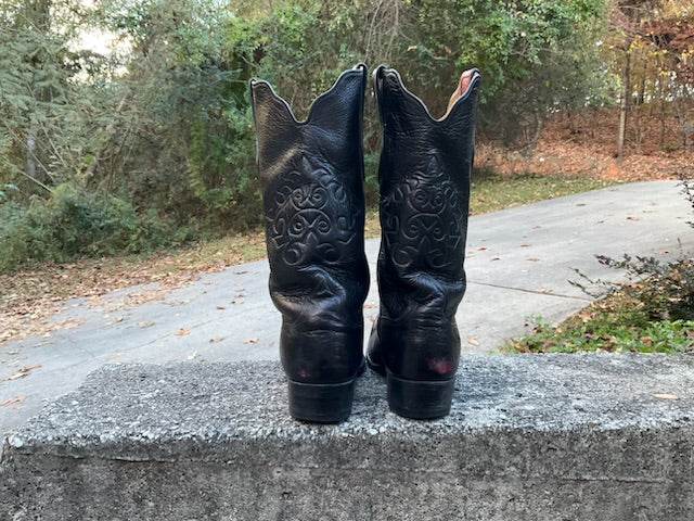 VTG MEN’s Black Custom Ammons Western COWBOY Boots RODNEY AMMONS Cowboy Boots Men main image 3
